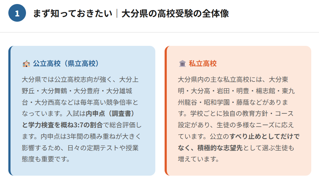 大分県で公立高校と私立高校どちらを選ぶべき？
