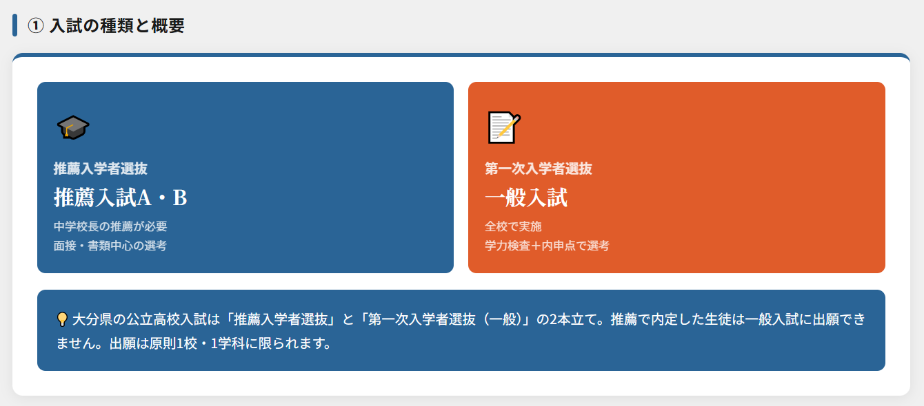 大分県高校入試の推薦入試と一般入試の違いを徹底解説